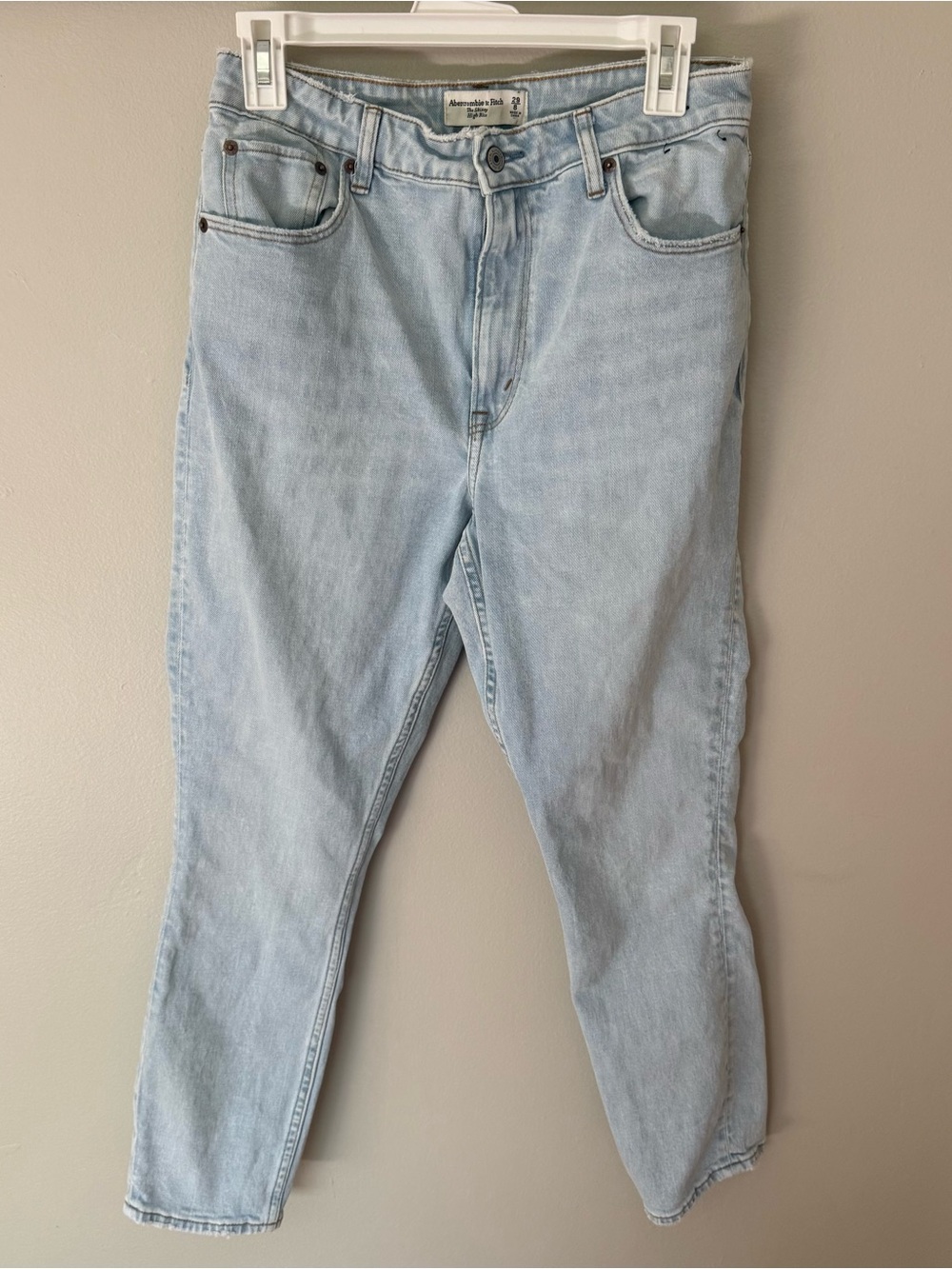 ABERCROMBIE & FITCH Jeans 29 8 The Skinny High Rise Curve Love Light Wash Blue